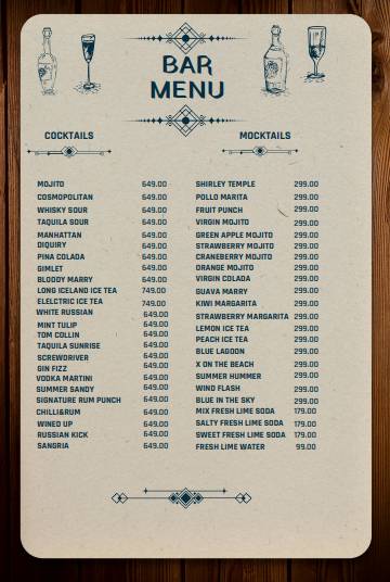 The Nest Cafe and Bar Kashipur menu
