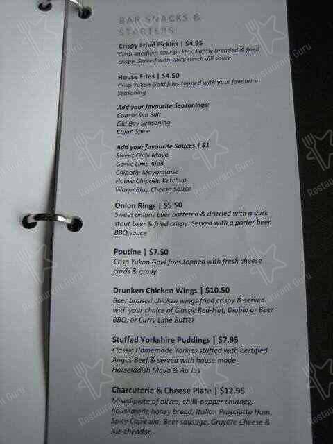 The Noble Pig menu