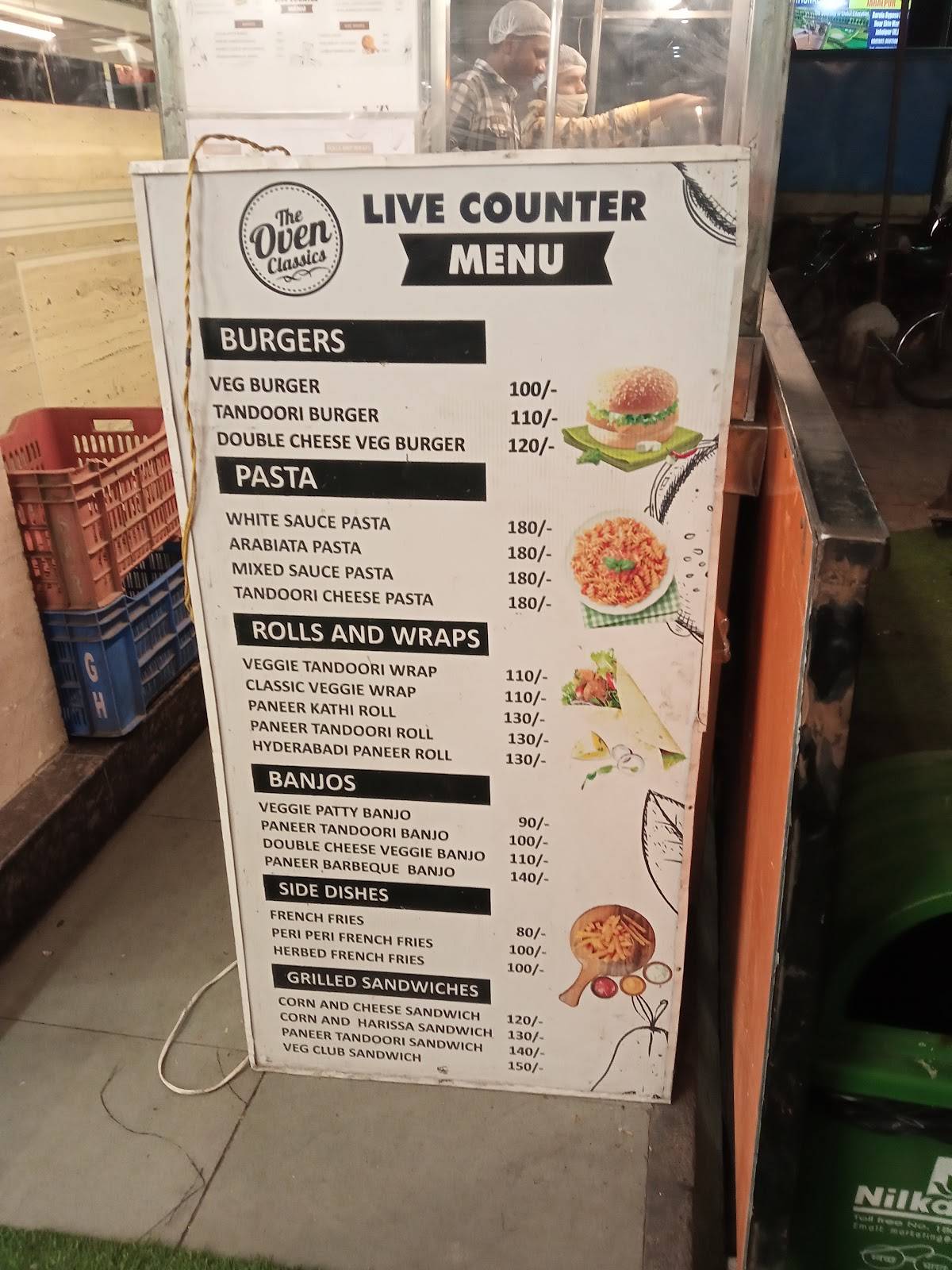 The Oven Classics menu