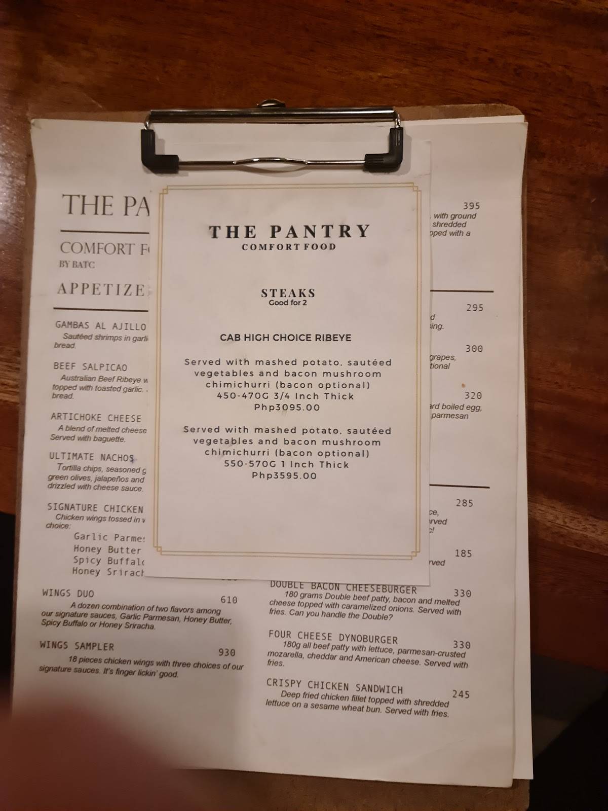 Menu at The Pantry Iligan restaurant, Iligan City