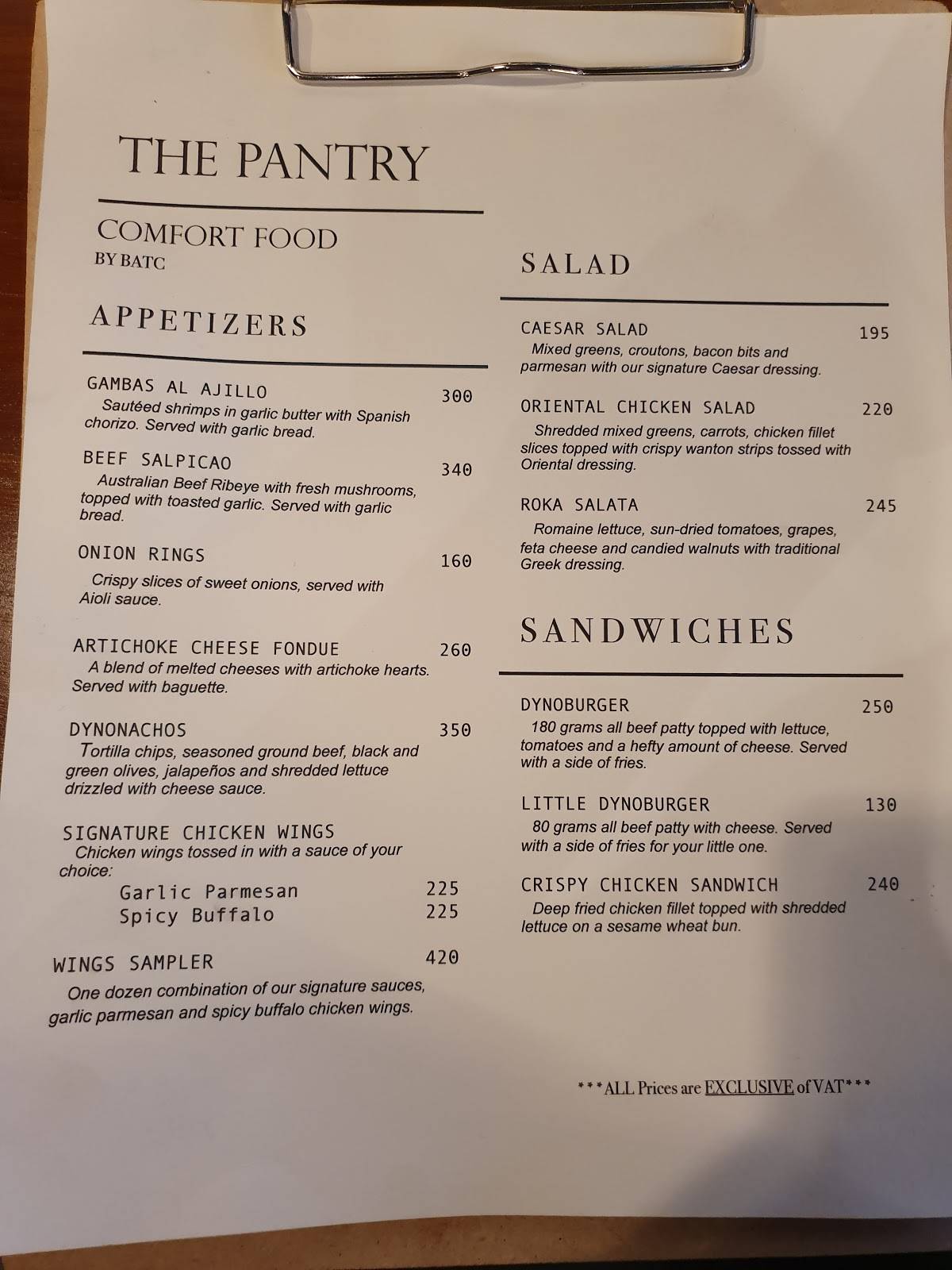 Menu at The Pantry Iligan restaurant, Iligan City