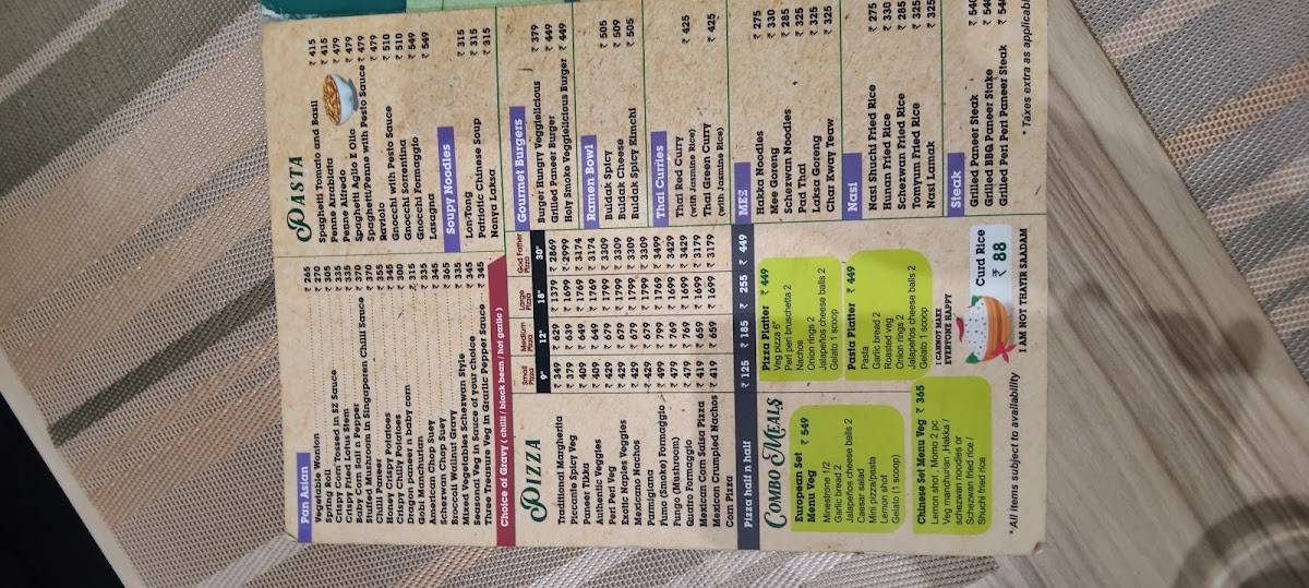 The Pedreno's Global Fusion Restaurant menu