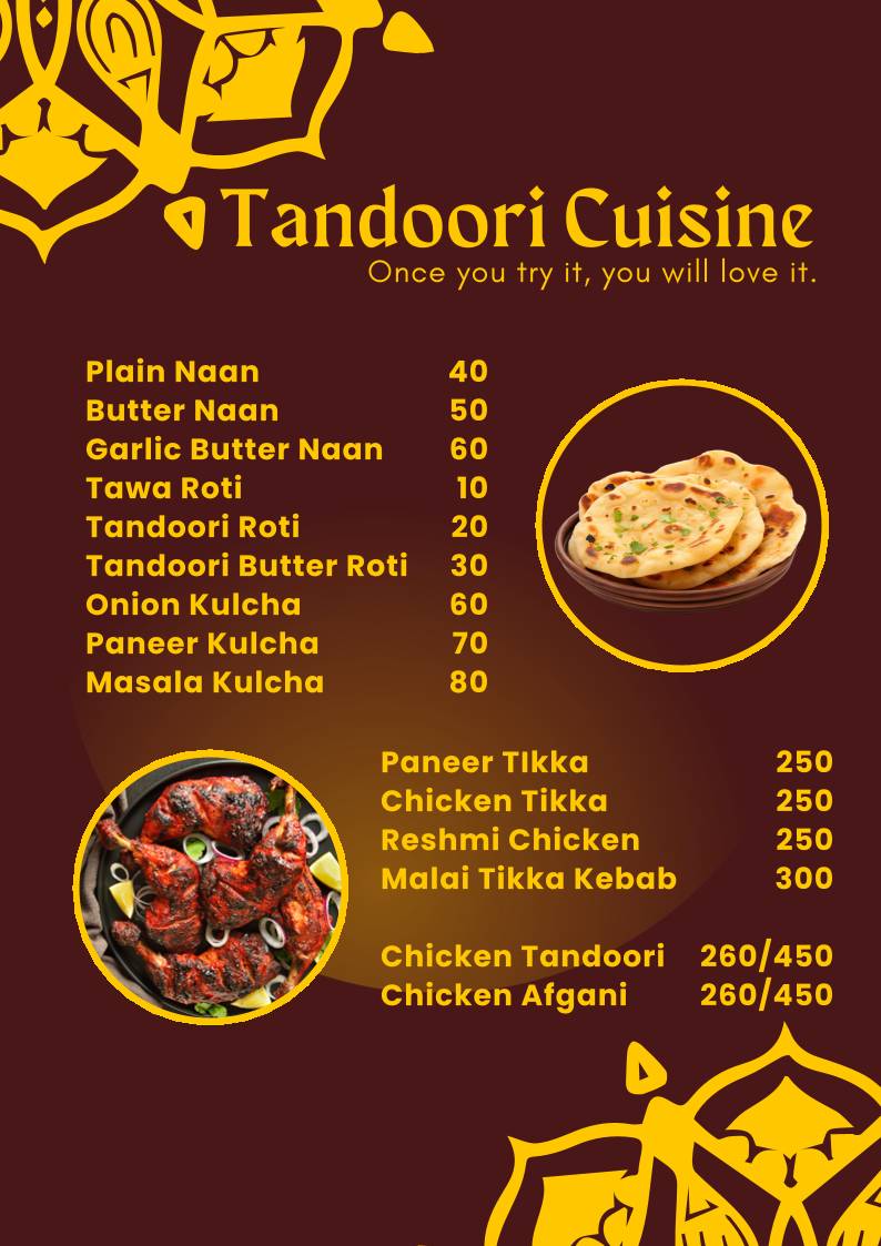 The Photographer's Kitchen menu