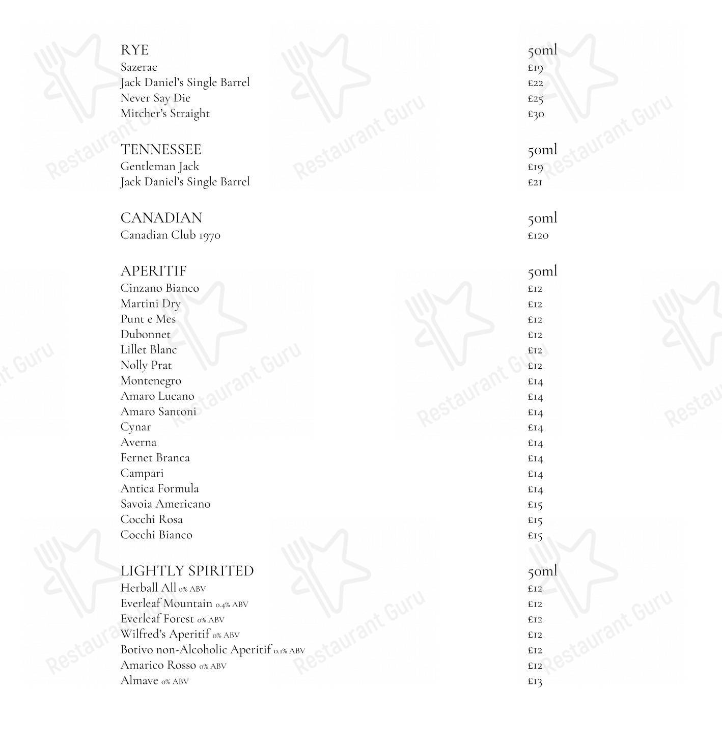 Menu at The Ritz Restaurant, London