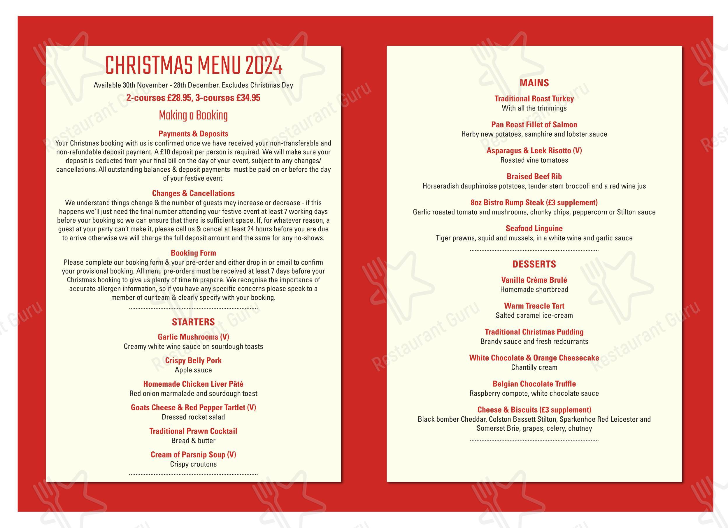 Menu At The Royal Oak Pub Bar Kirby Muxloe 35 Main St