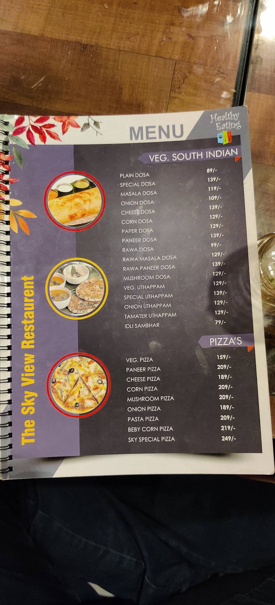The Sky View, Rooftop Satna menu