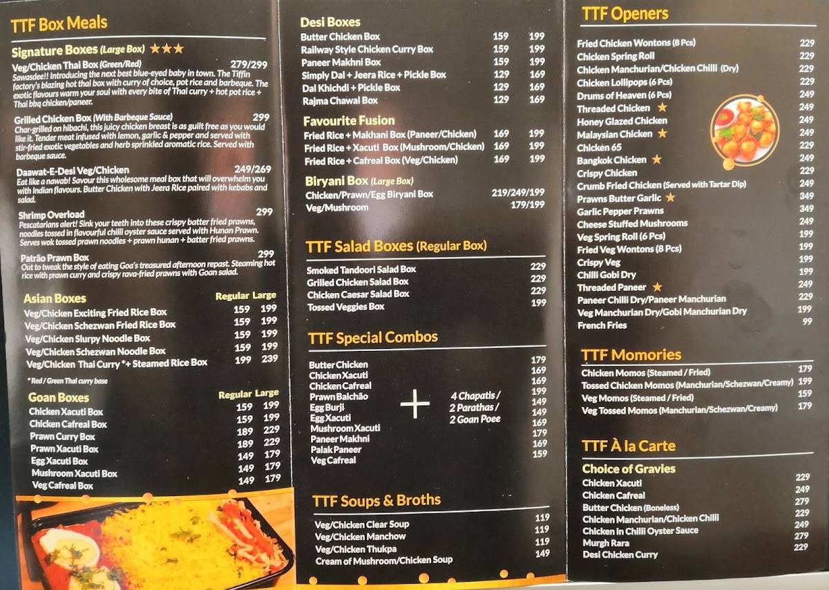 Menu at The Tiffin Factory Margao, Margao