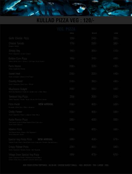 The village oven menu