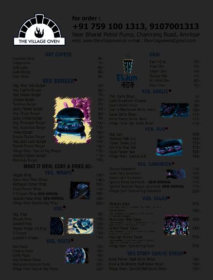 The village oven menu