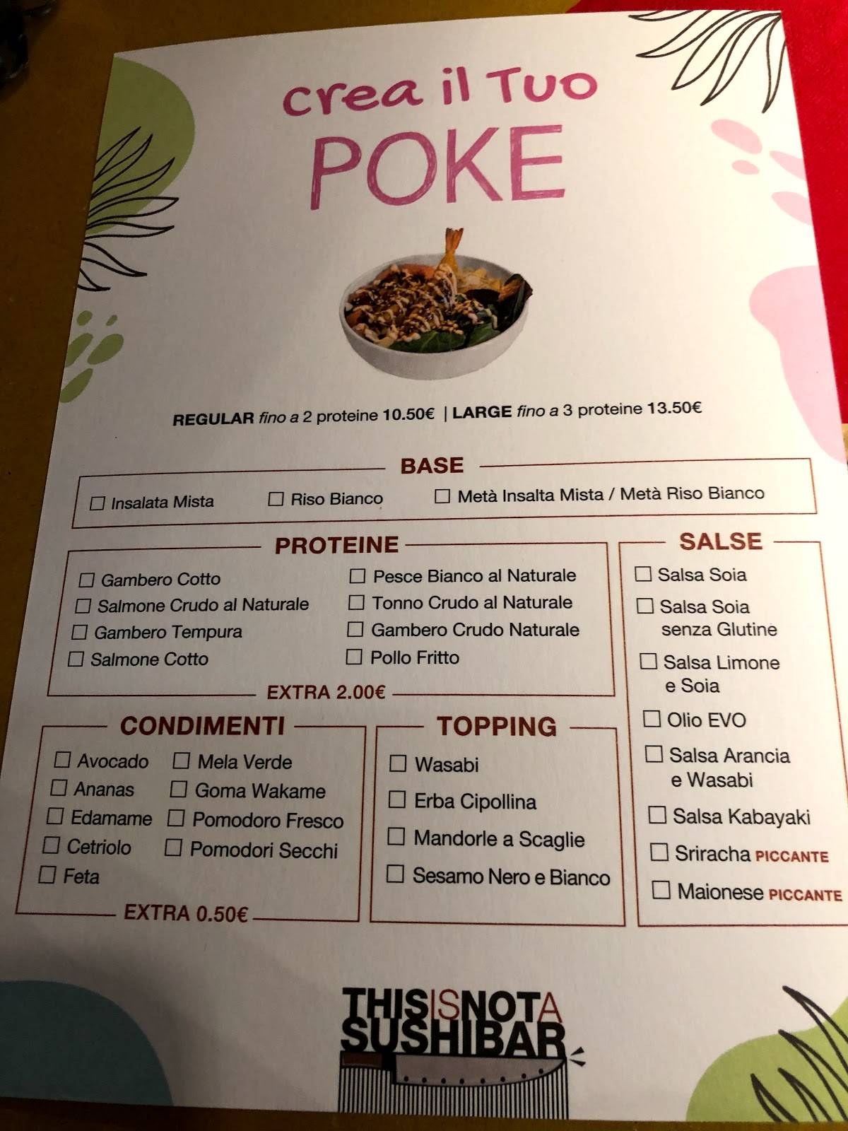 Menu di This is not a Sushi Bar Casati 