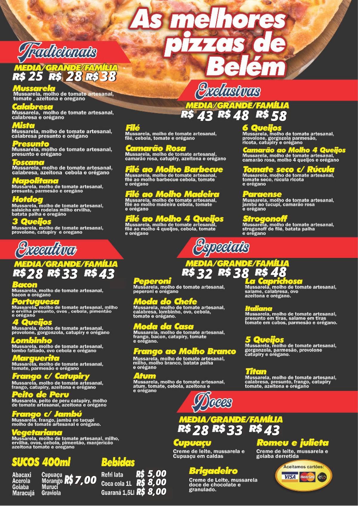 Titan Pizzaria e Hamburgueria cardápio