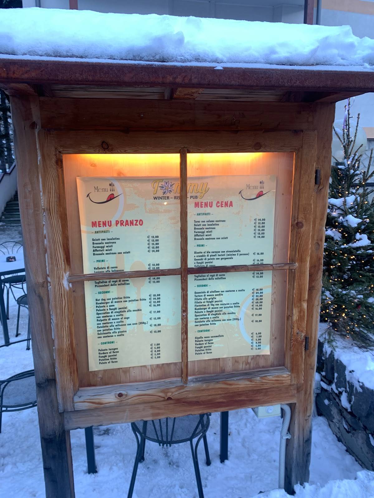 Menu di Risto Pub Tommy Madesimo 