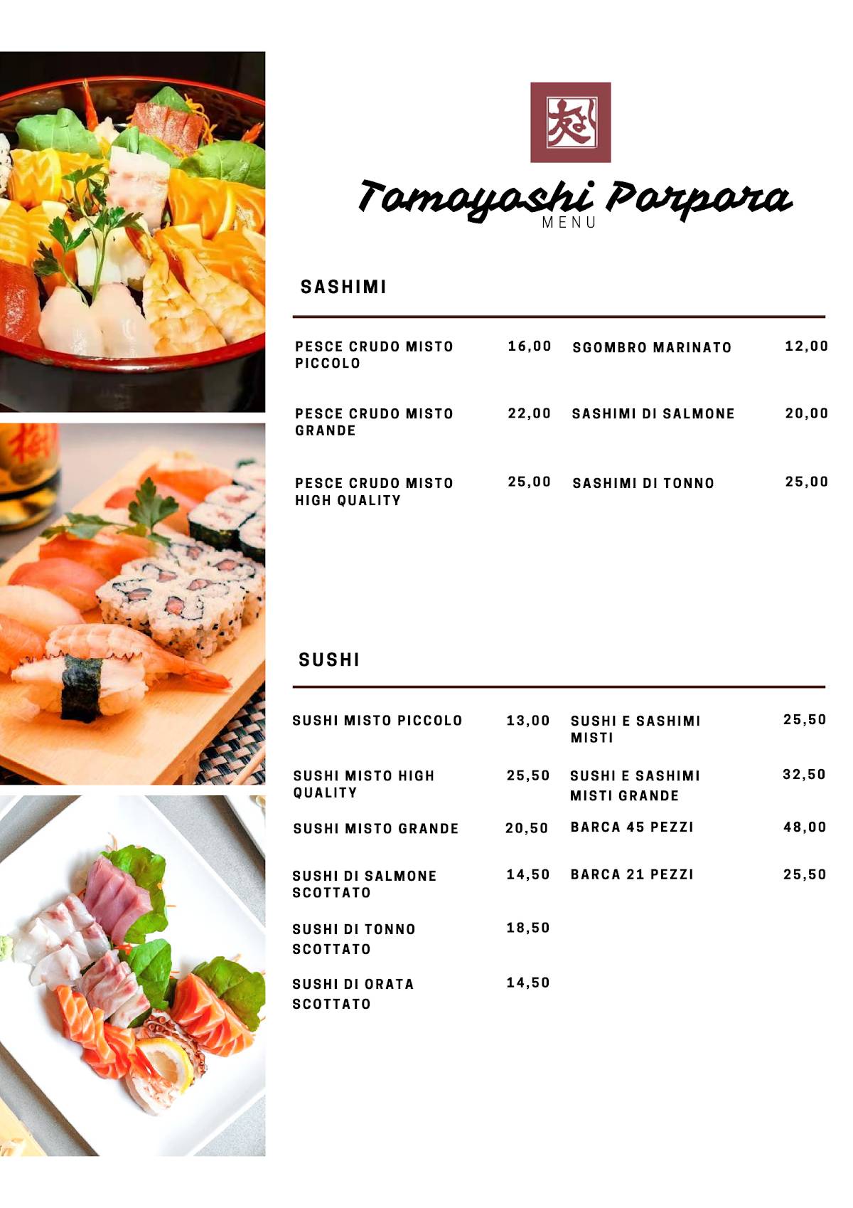 Menu di Tomoyoshi Porpora 109 