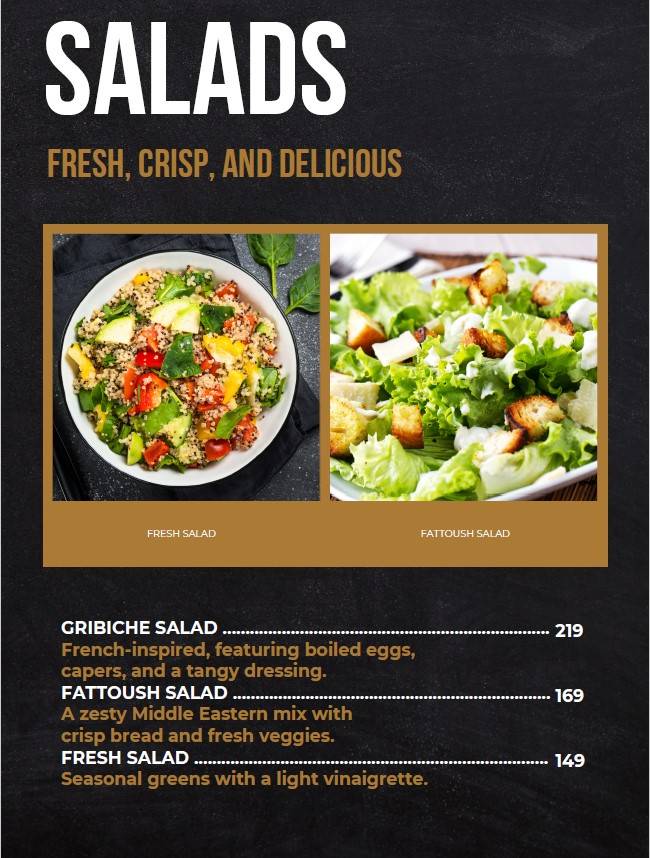 Toscana Cafe menu