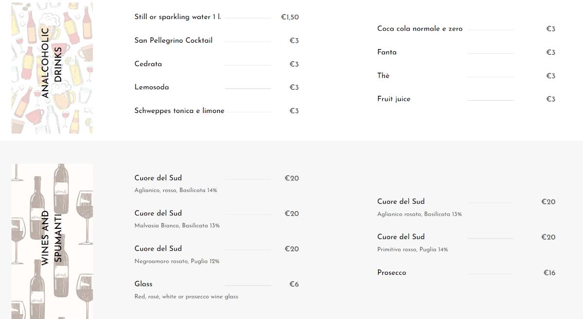 Menu di Giù A Sud -green Bistrot- 