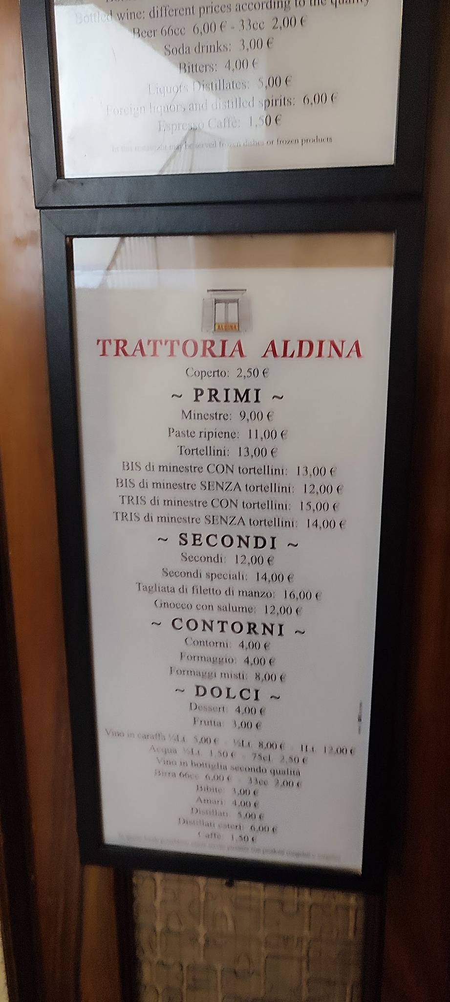 Menu di Trattoria Aldina 