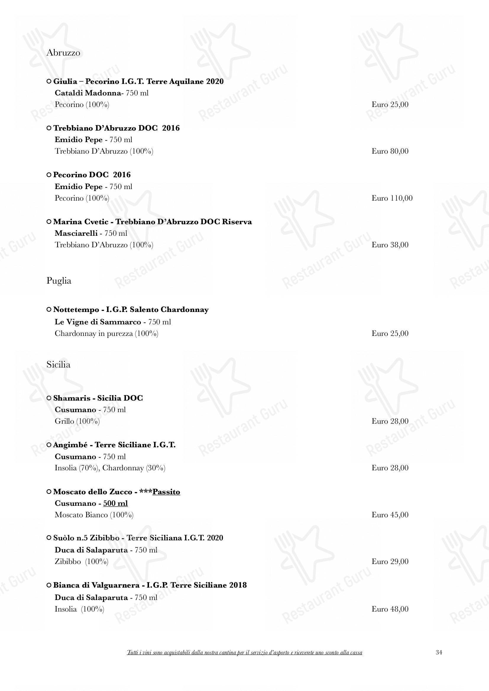 Trattoria Da Gina in Rovato - Menu bar