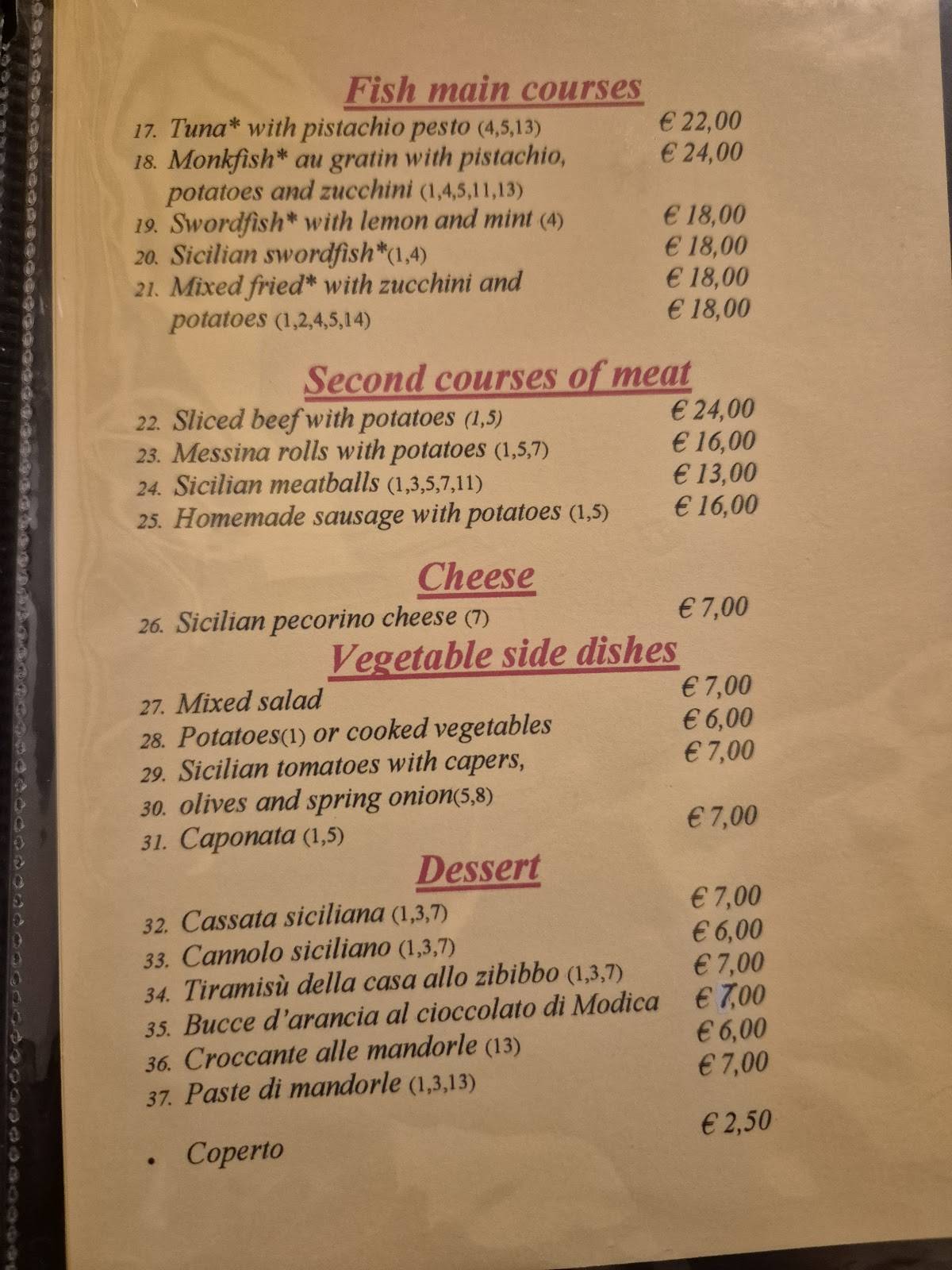 Menu di Trattoria Ottimofiore 