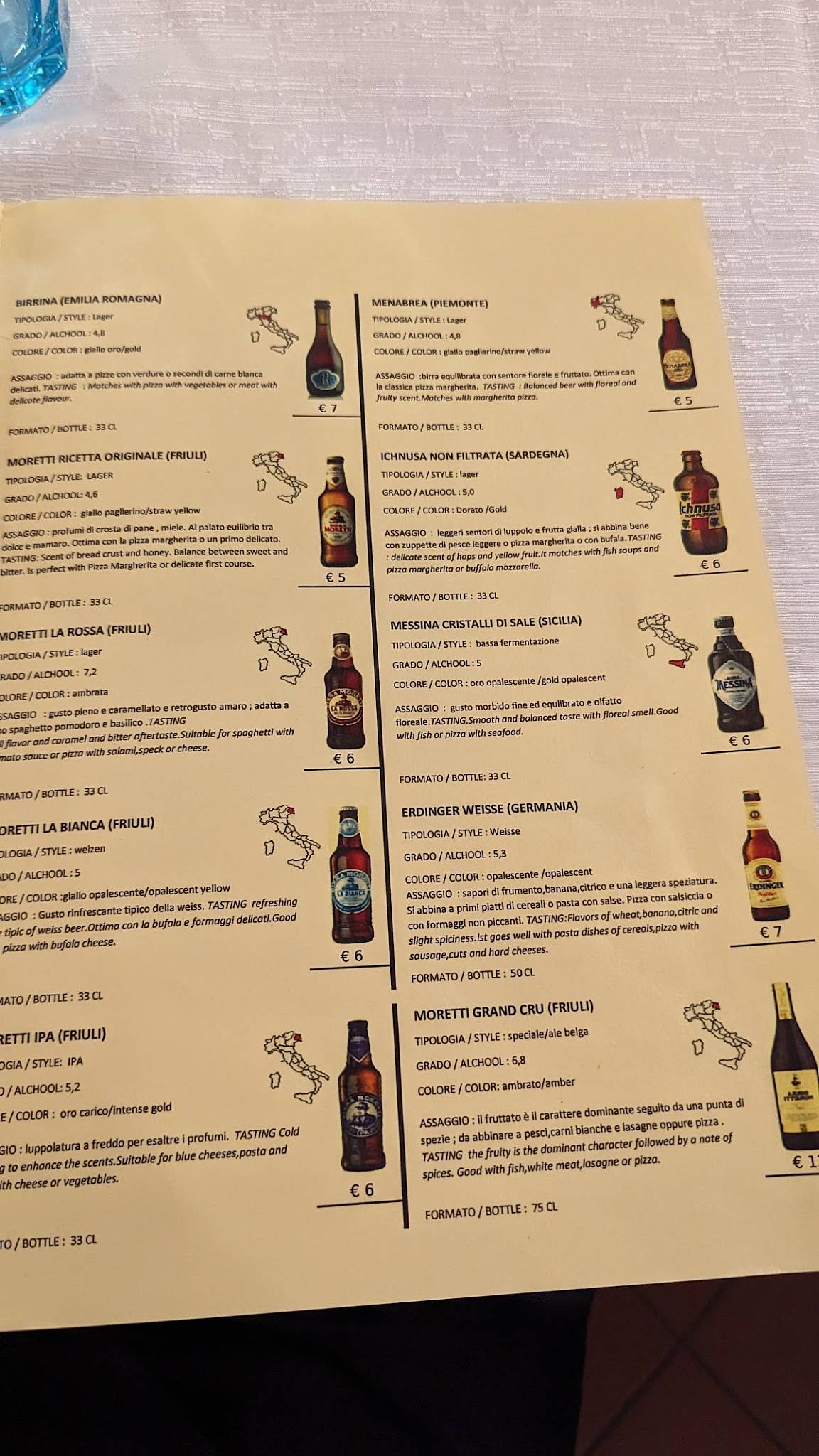 Menu di Trattoria Pizzeria La Mela 