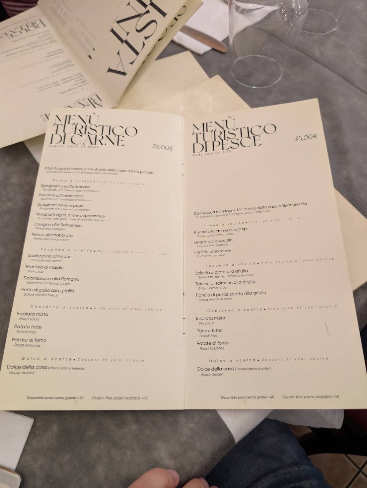 Menu di Trattoria Pizzeria La Tavernetta 
