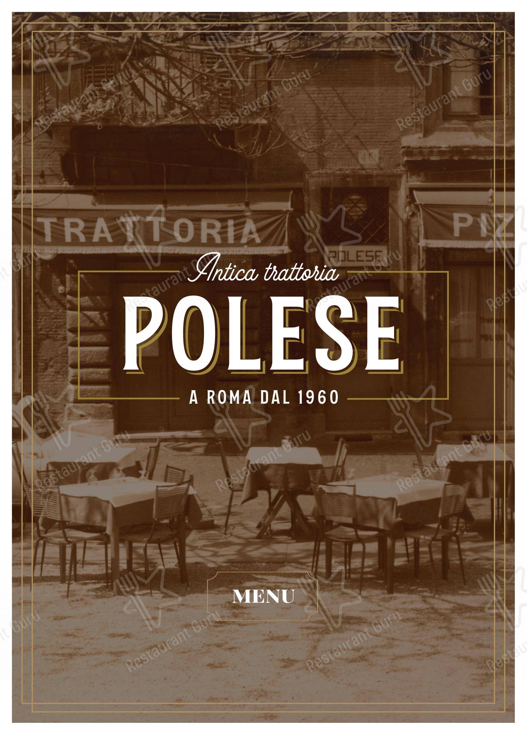 Menu di Trattoria Polese - Menu bar