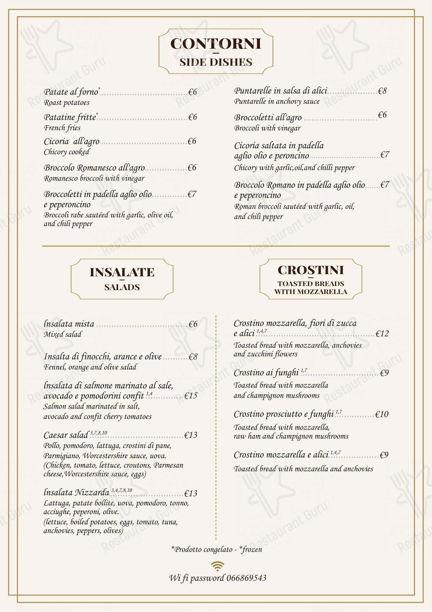 Trattoria Polese in Roma - Menu