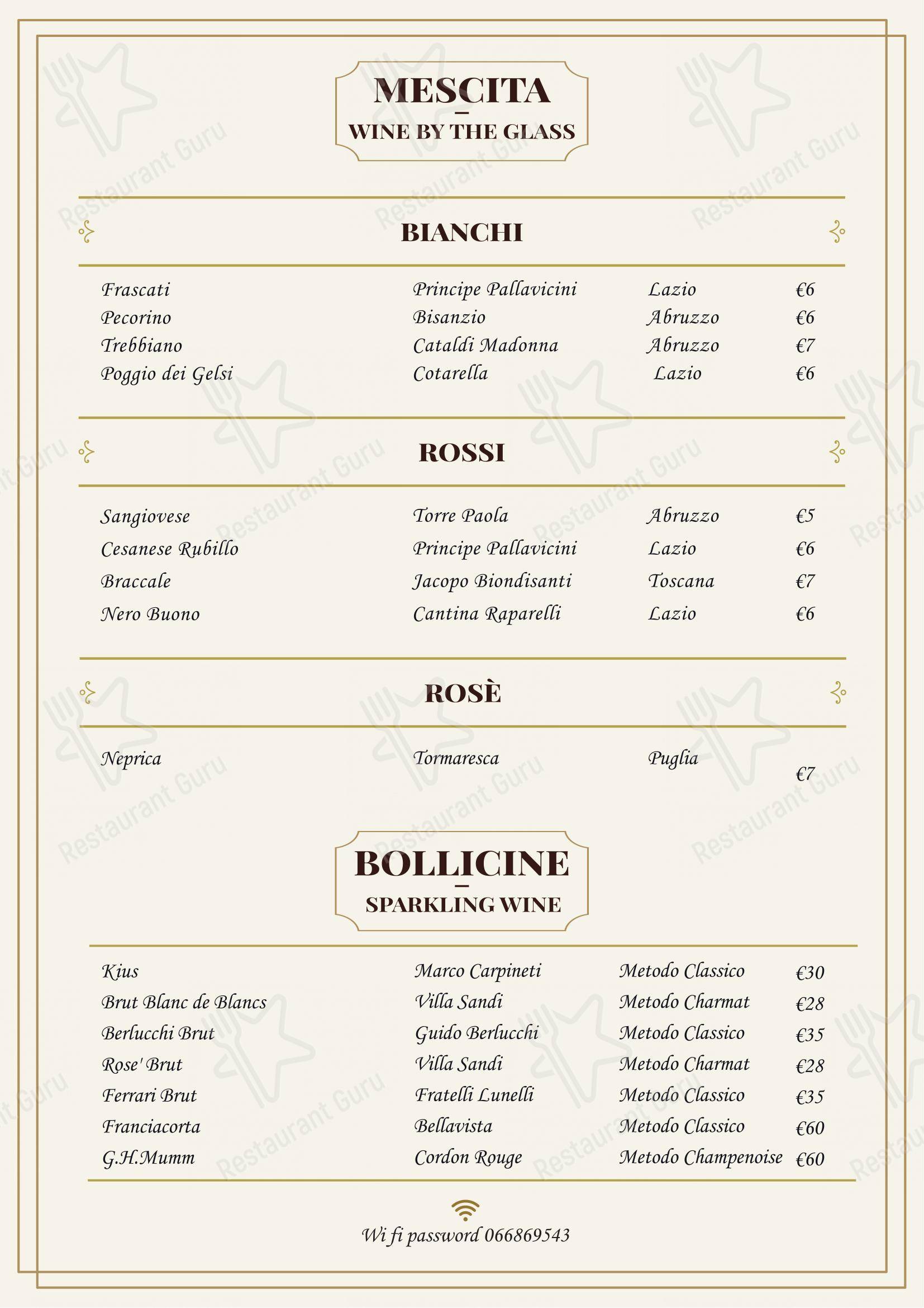 Trattoria Polese in Roma - Menu