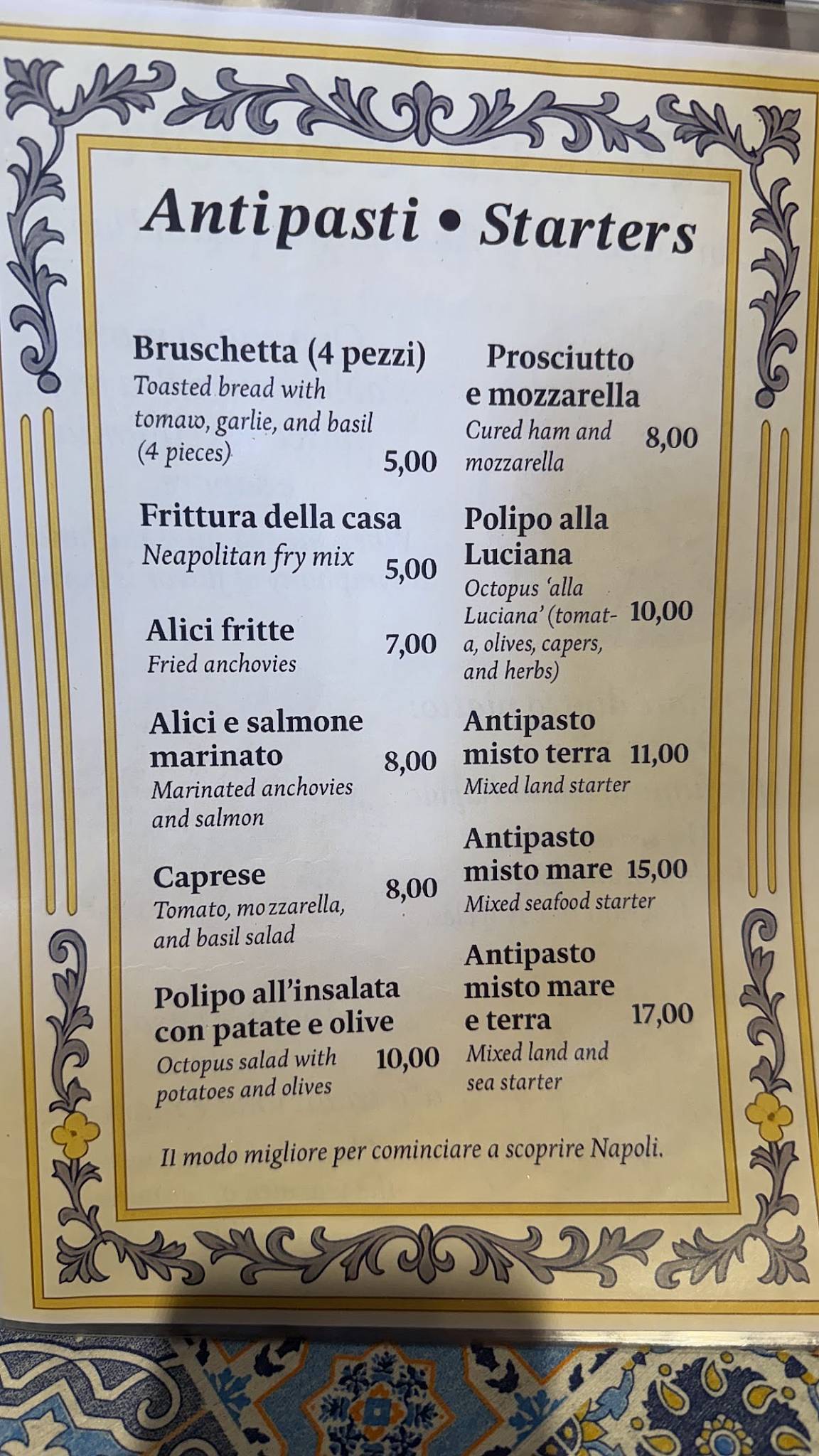 Menu di Trattoria Scialapopolo 