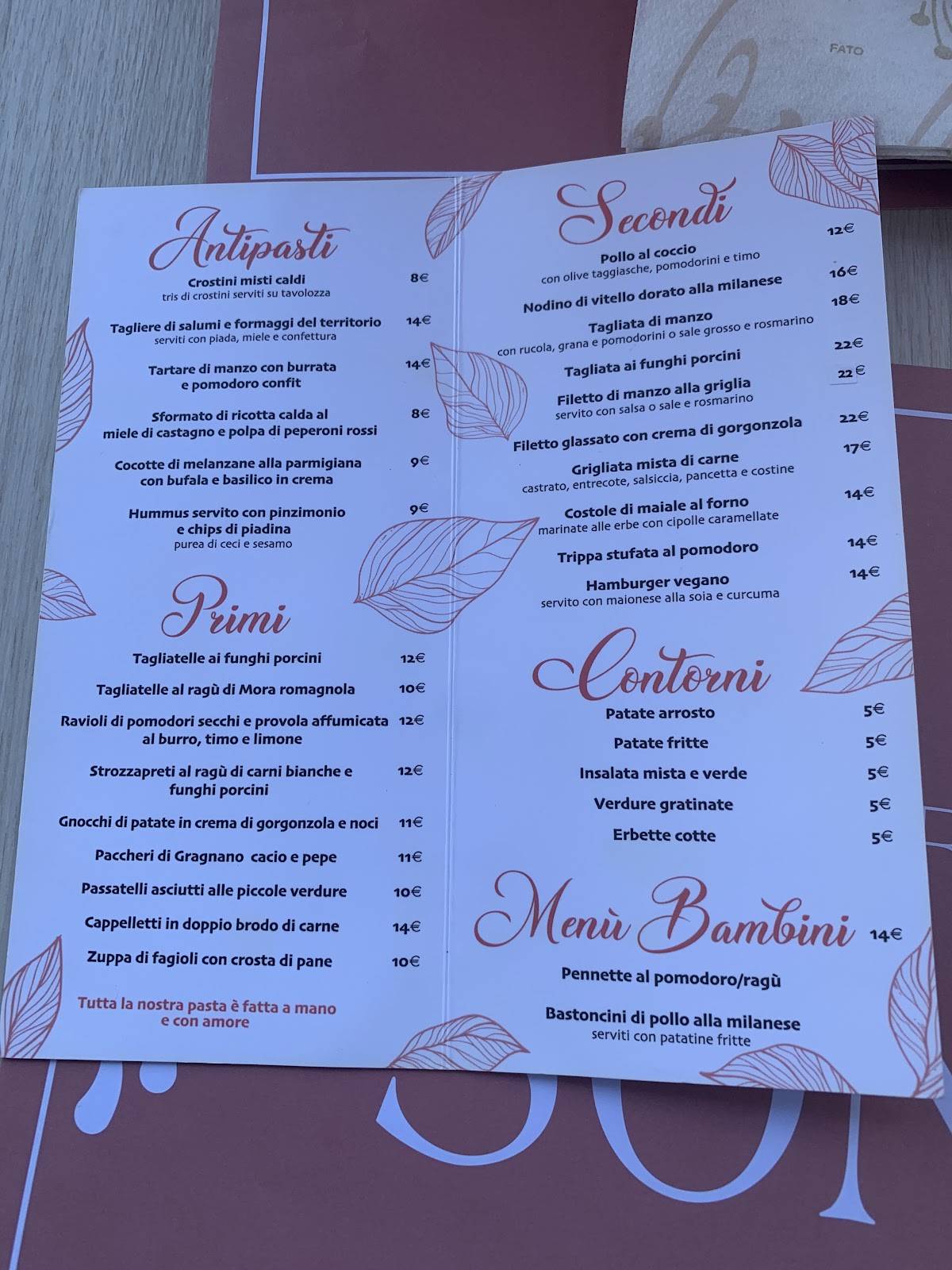 Menu di Trattoria Sonia Lo 