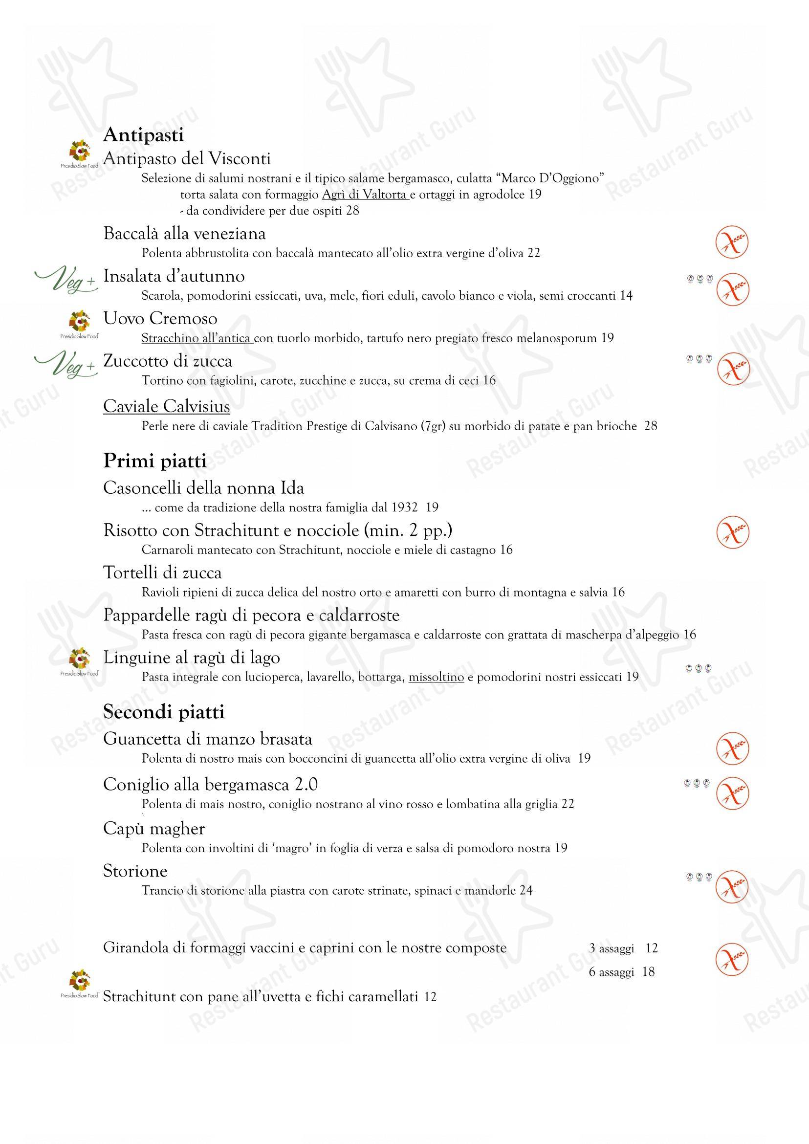 Menu di Trattoria Visconti - 菜单