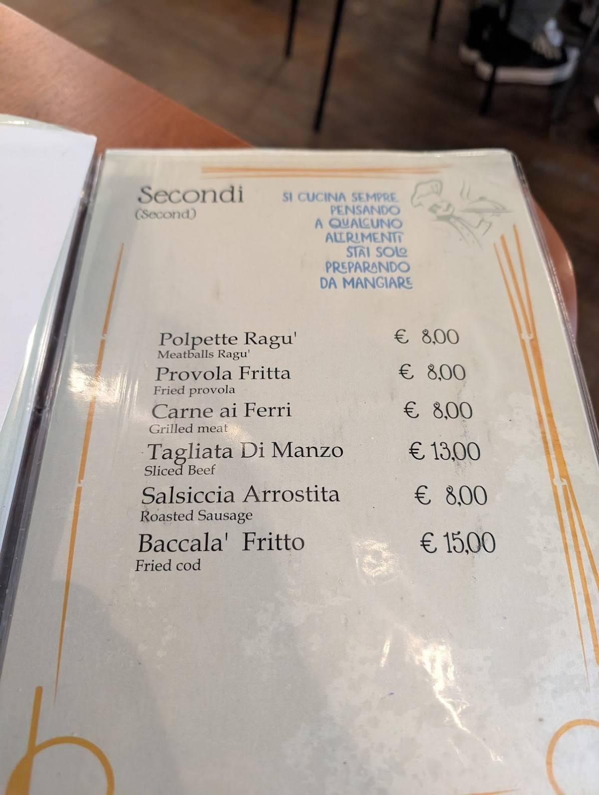 Menu di Trattoria Zia Rosi 