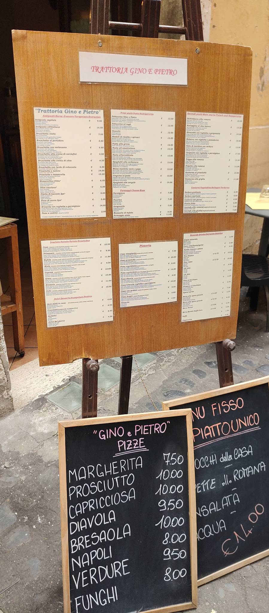 Menu di Trattoria da Gino e Pietro 