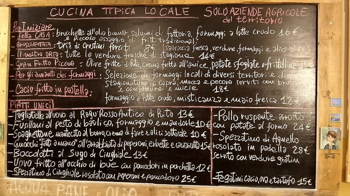 Menu di Trattoria da Rita 