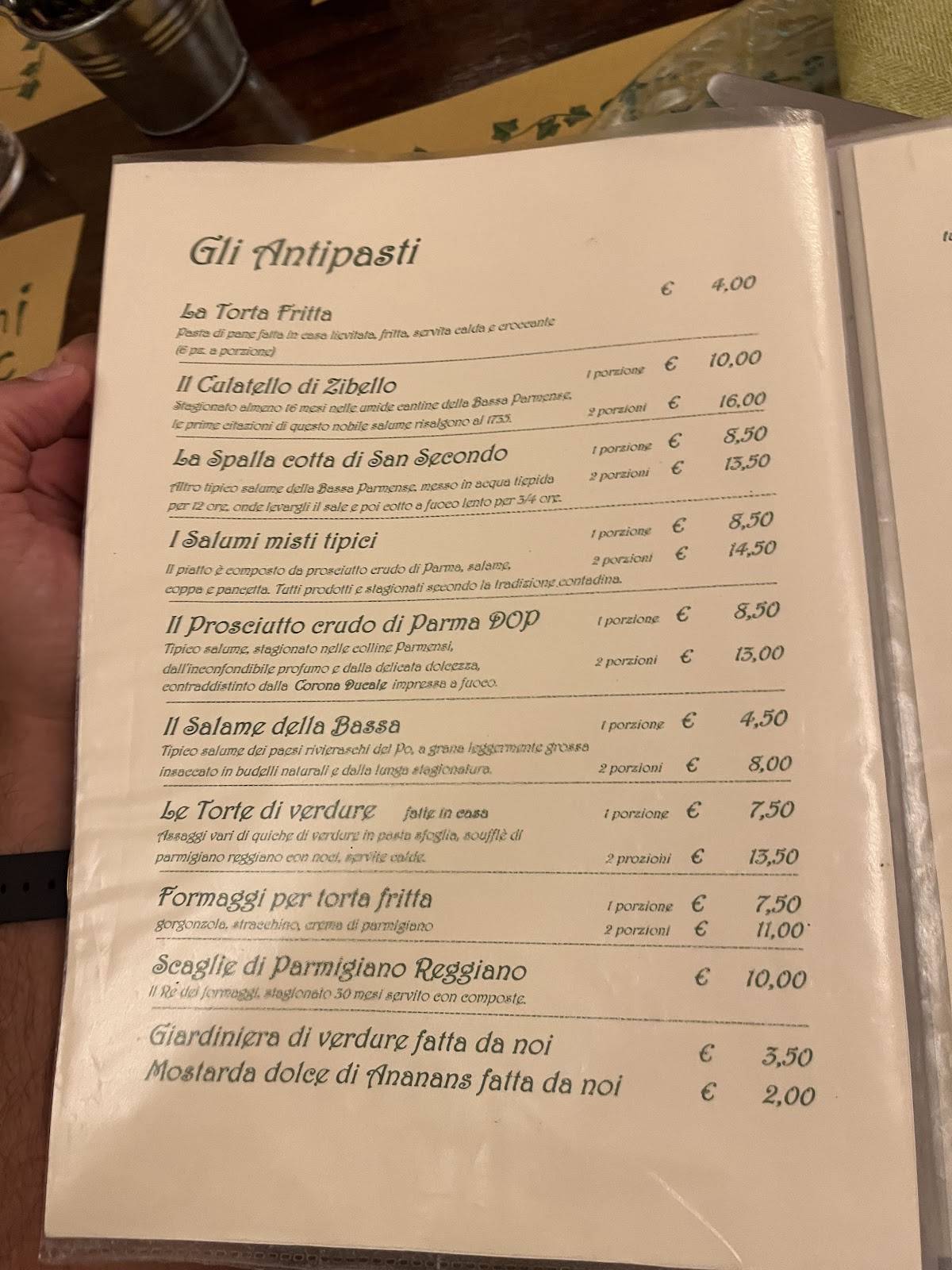 Menu di Trattoria dai Sibani 