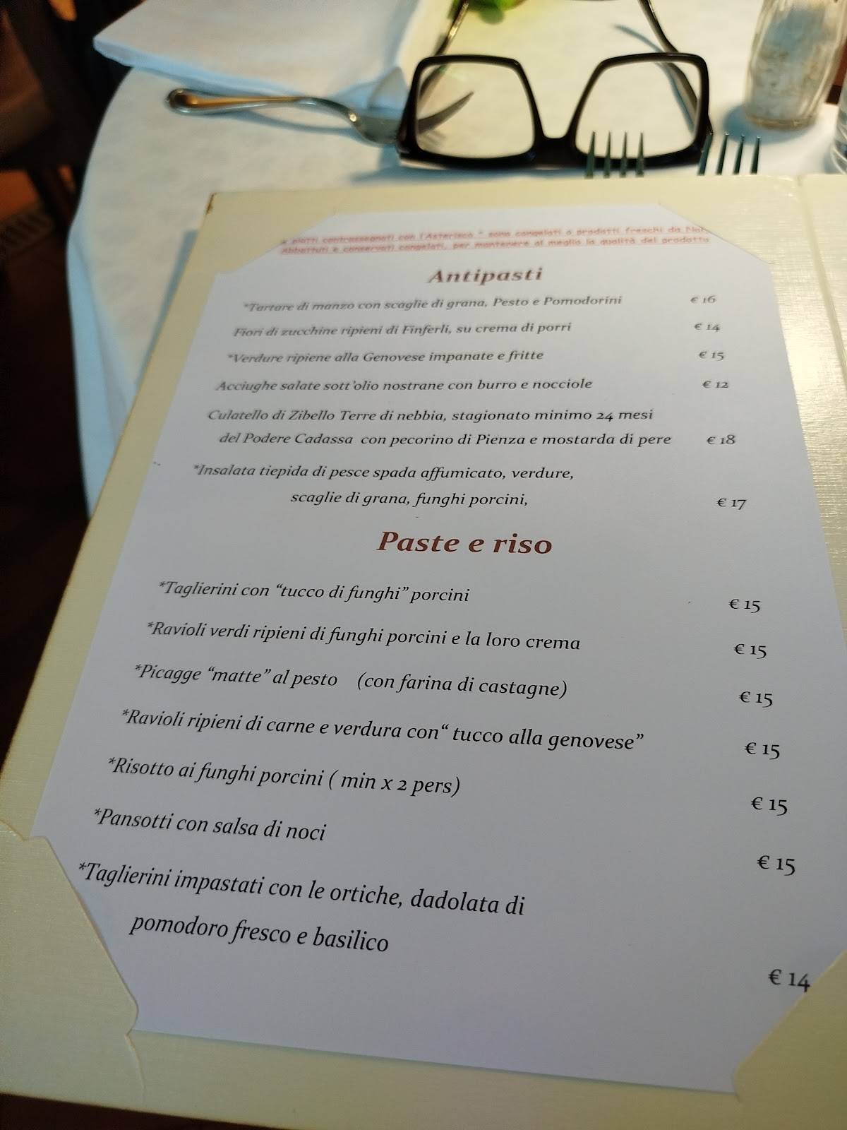 Menu di Trattoria detta del Bruxaboschi 