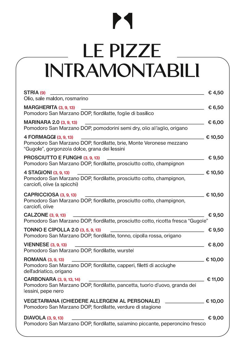 Menu di Roccolo dei Marchi - Bistrot e Pizza 