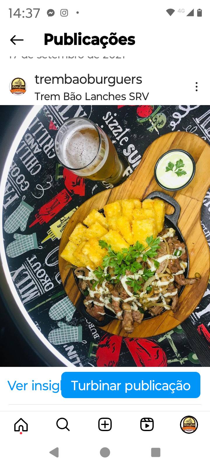 Trem Bão Burguer cardápio