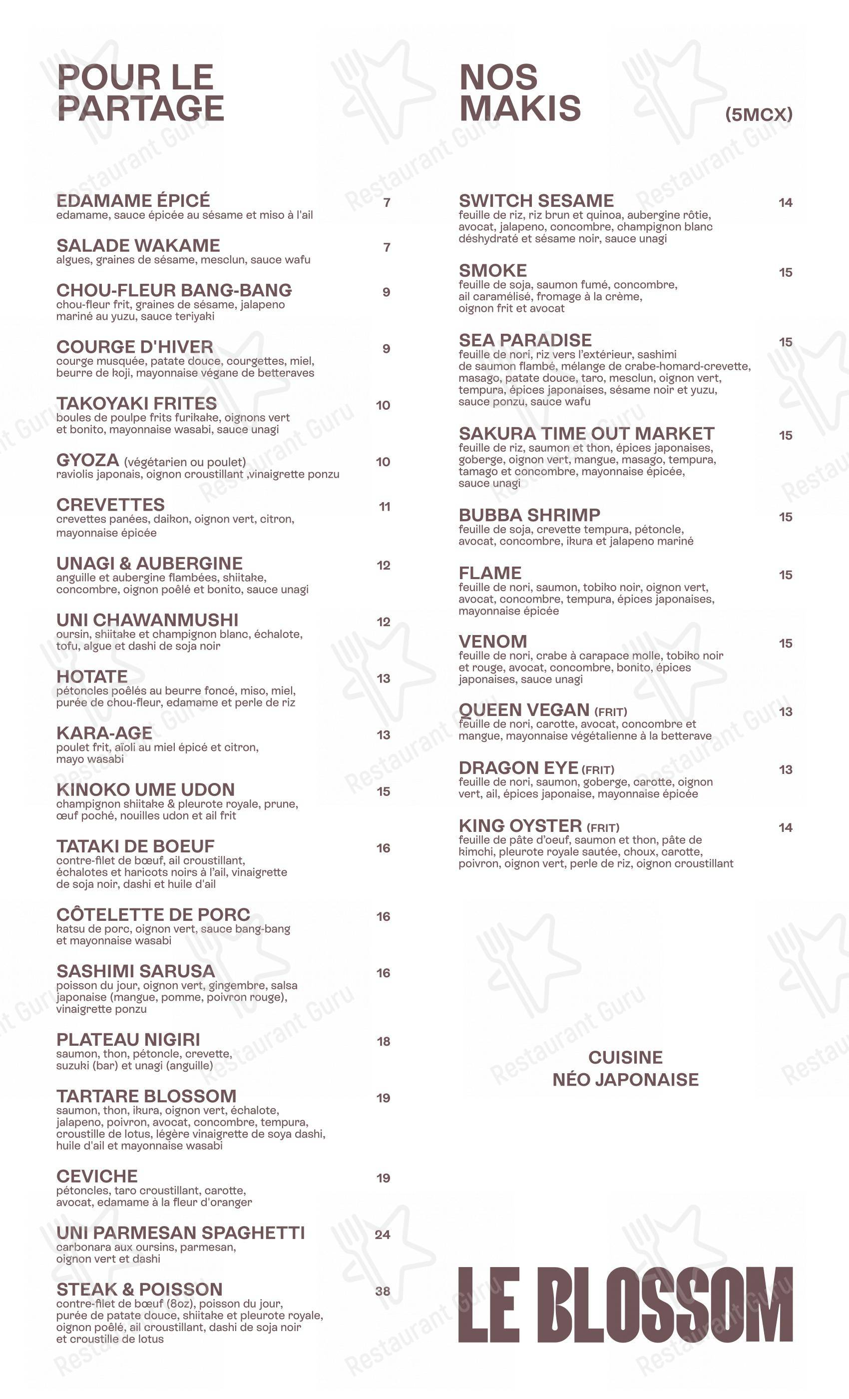 Menu pour Tri Express restaurant