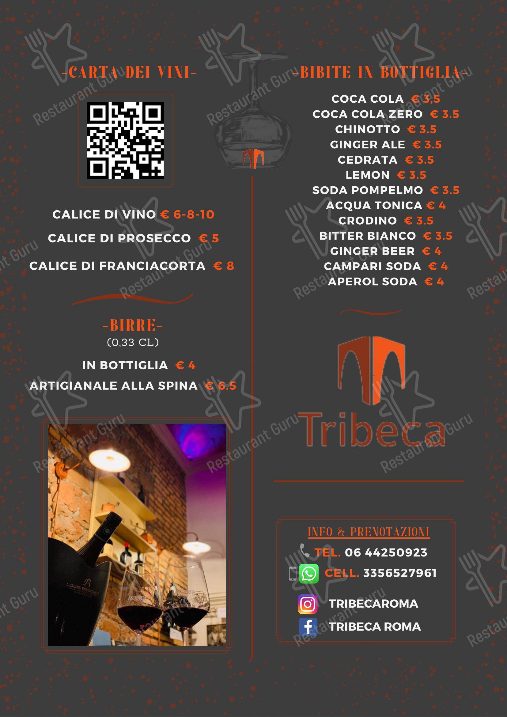 Menu di Tribeca - Menu