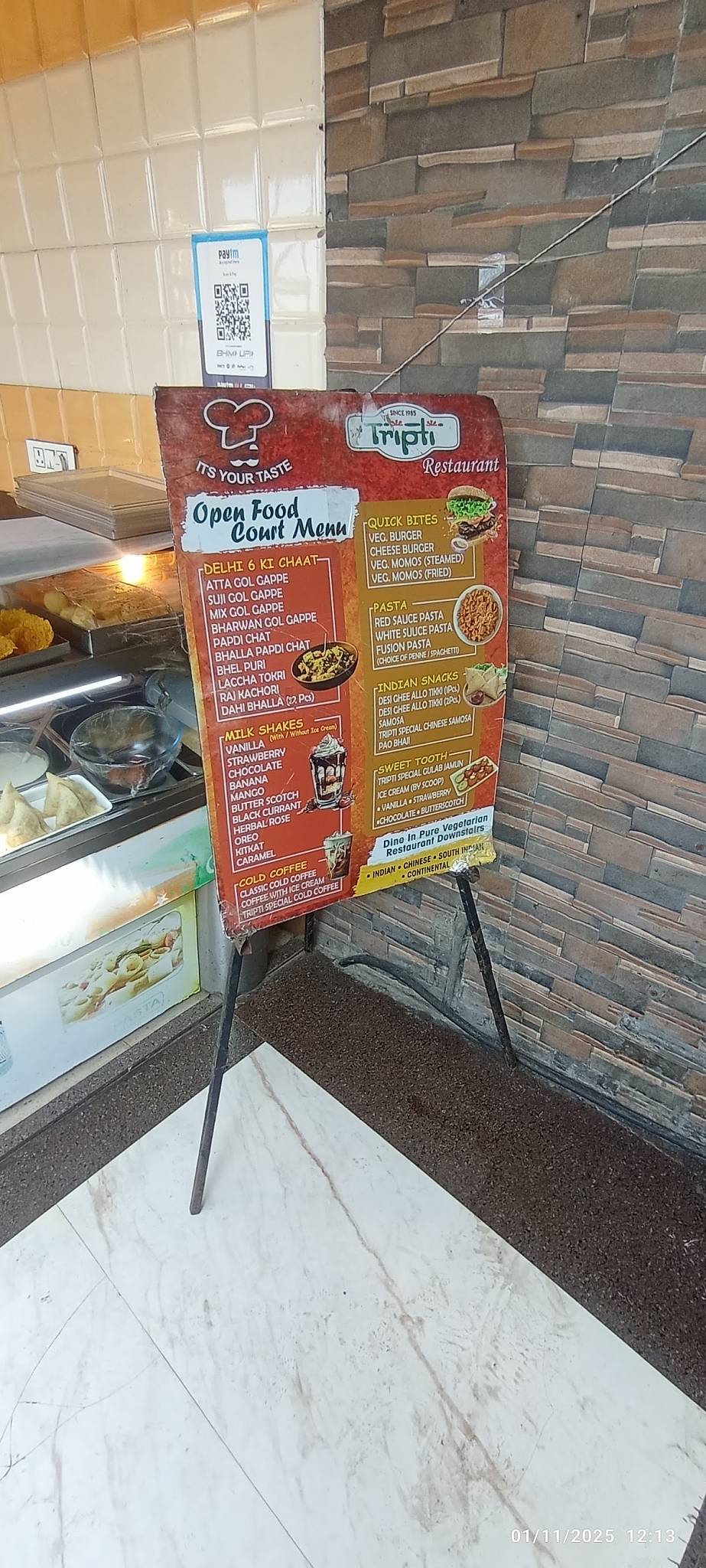 Tripti Restaurant menu