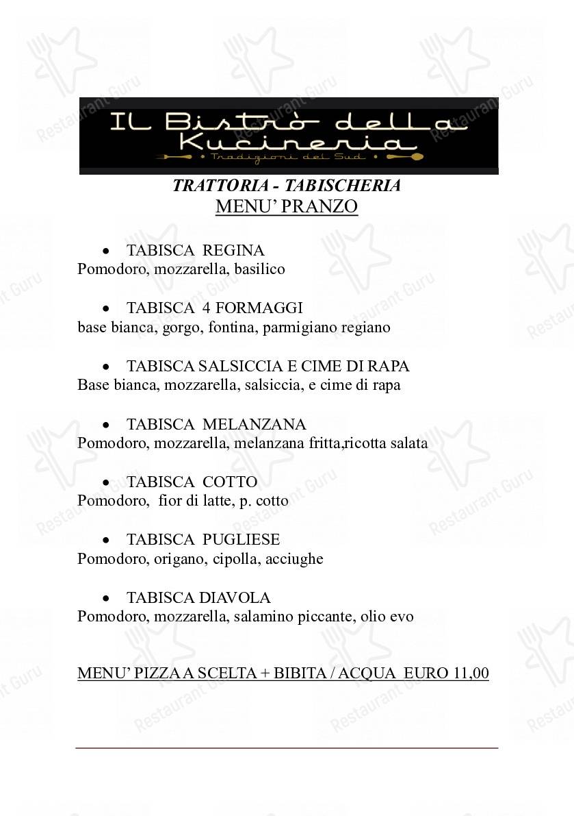 Menu di Il BISTRO’ DELLA KUCINERIA
