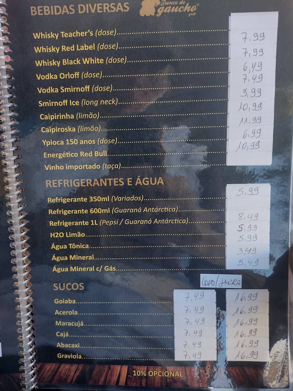 Tronco Do Gaúcho cardápio