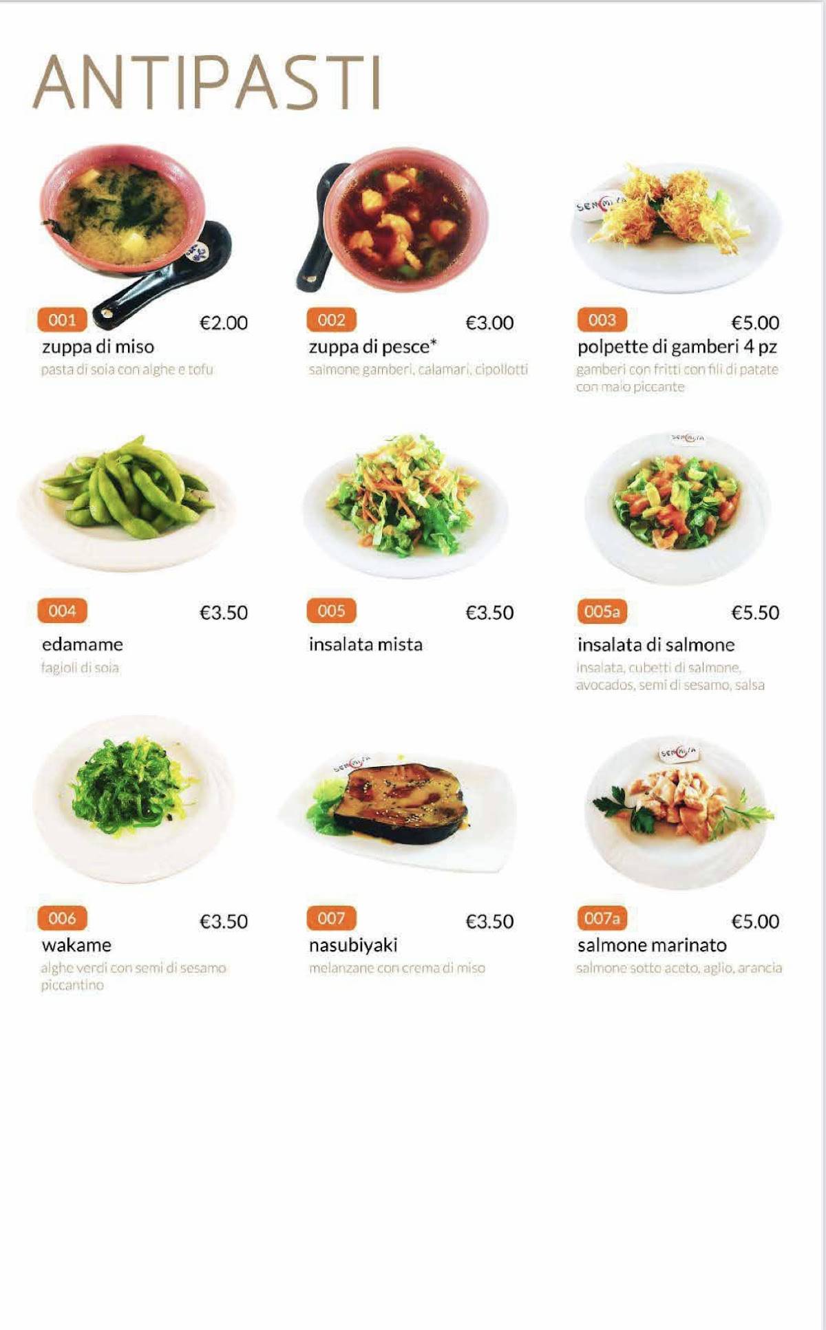 Menu di Senmiya 