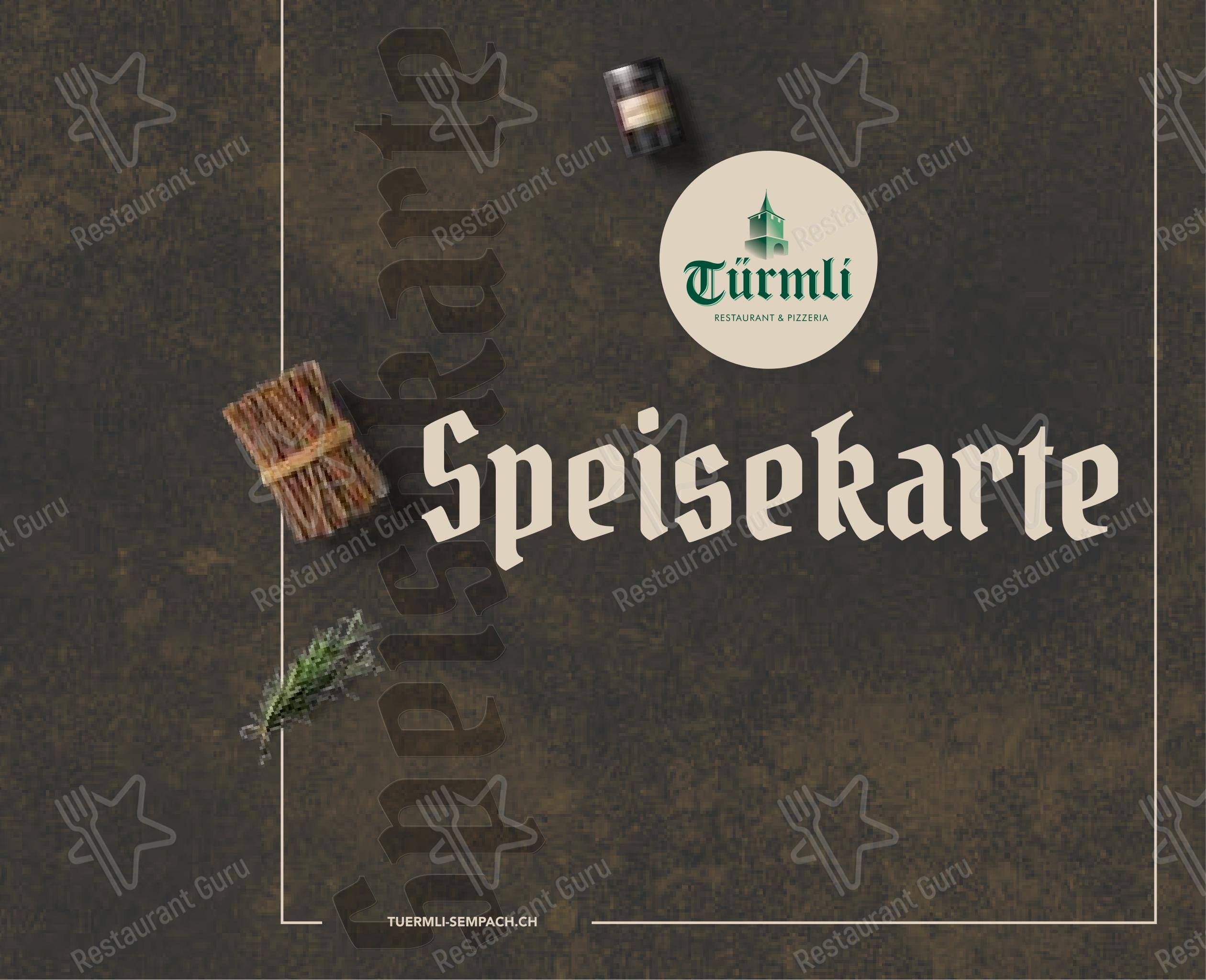 Menu per Türmli Restaurant & Pizzeria pizzeria