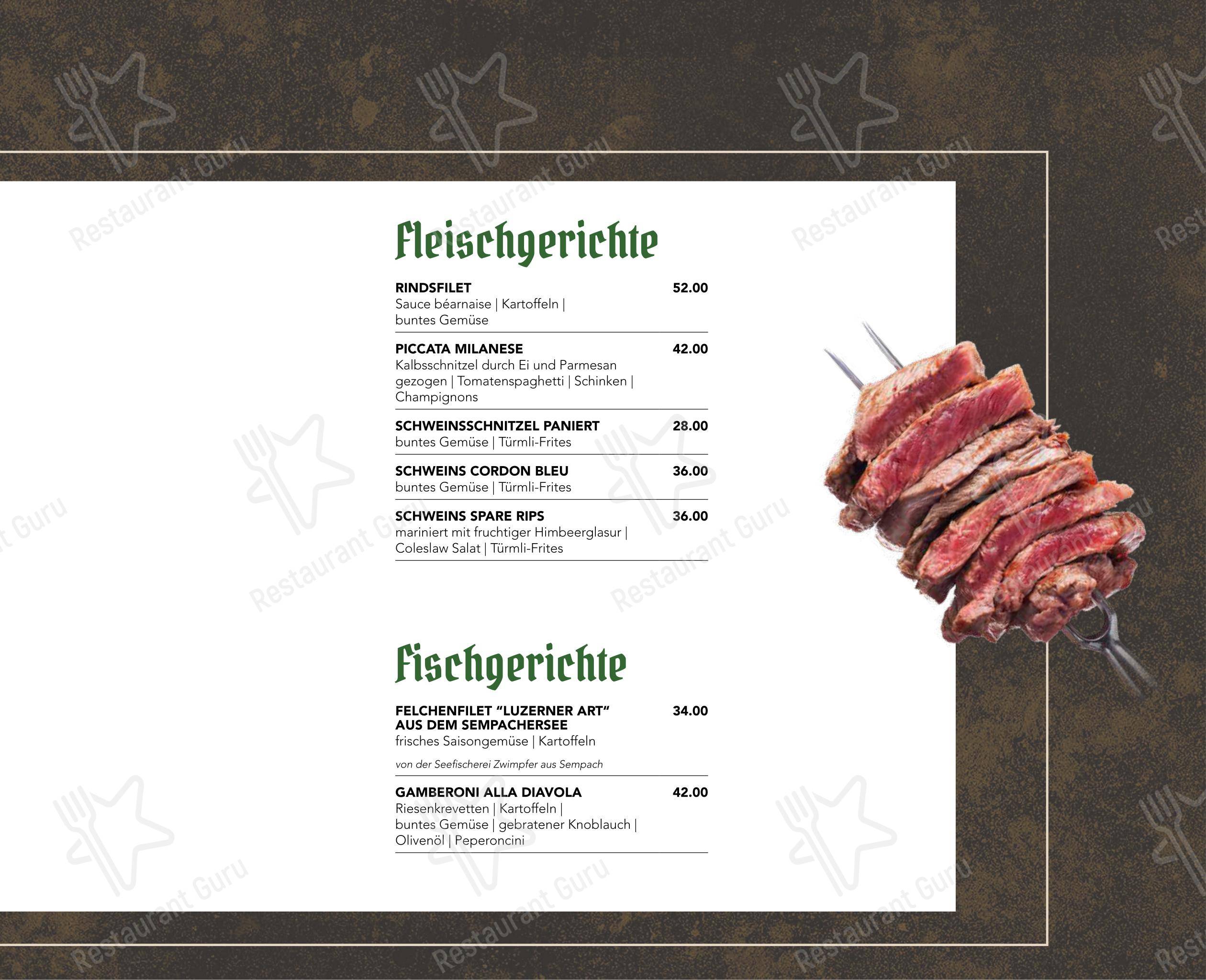 Türmli Restaurant & Pizzeria in Sempach - Коктейльная карта