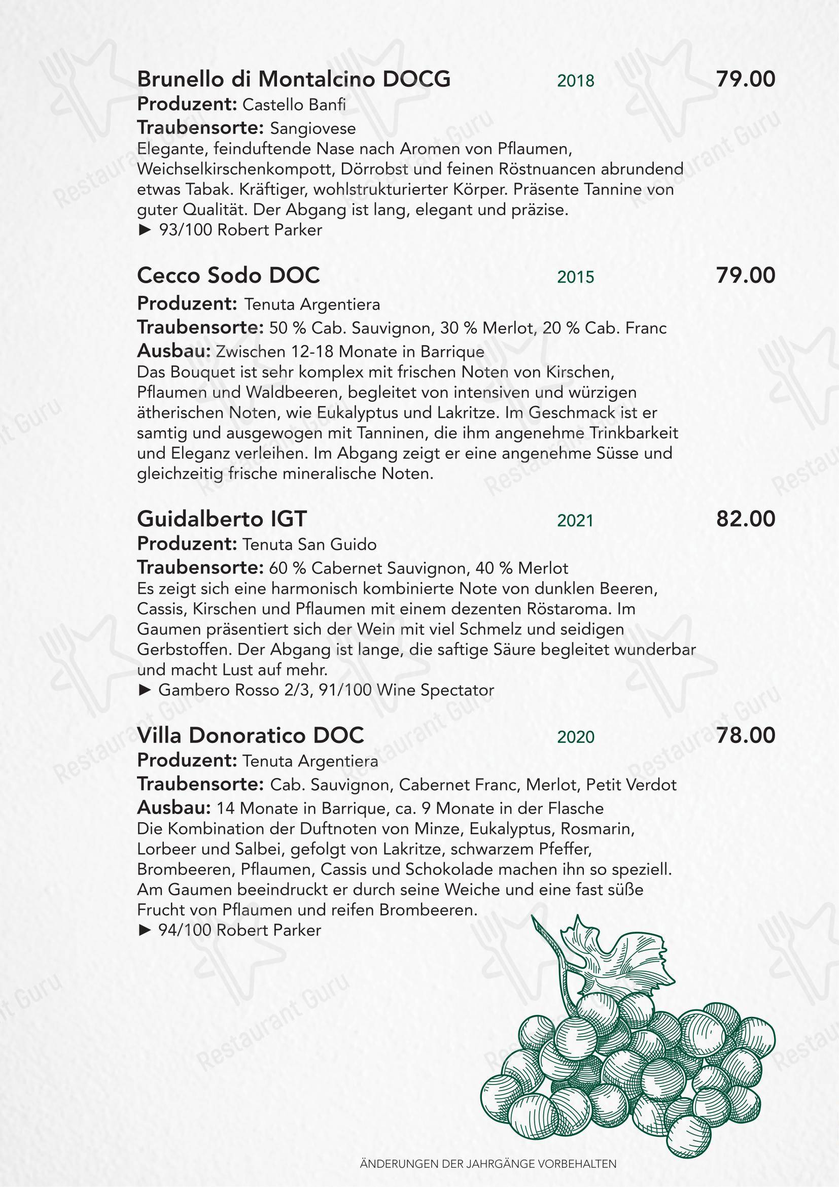 Основное меню per Türmli Restaurant & Pizzeria in Sempach