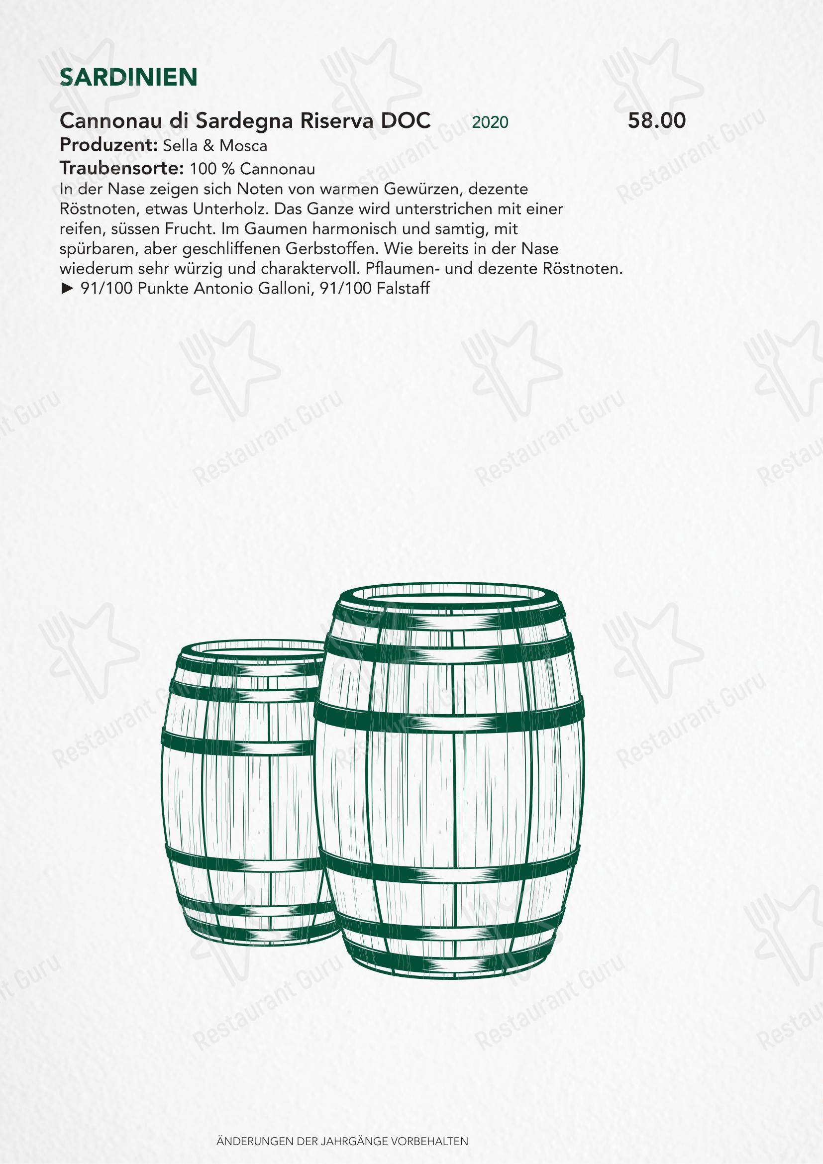 Türmli Restaurant & Pizzeria in Sempach - Основное меню