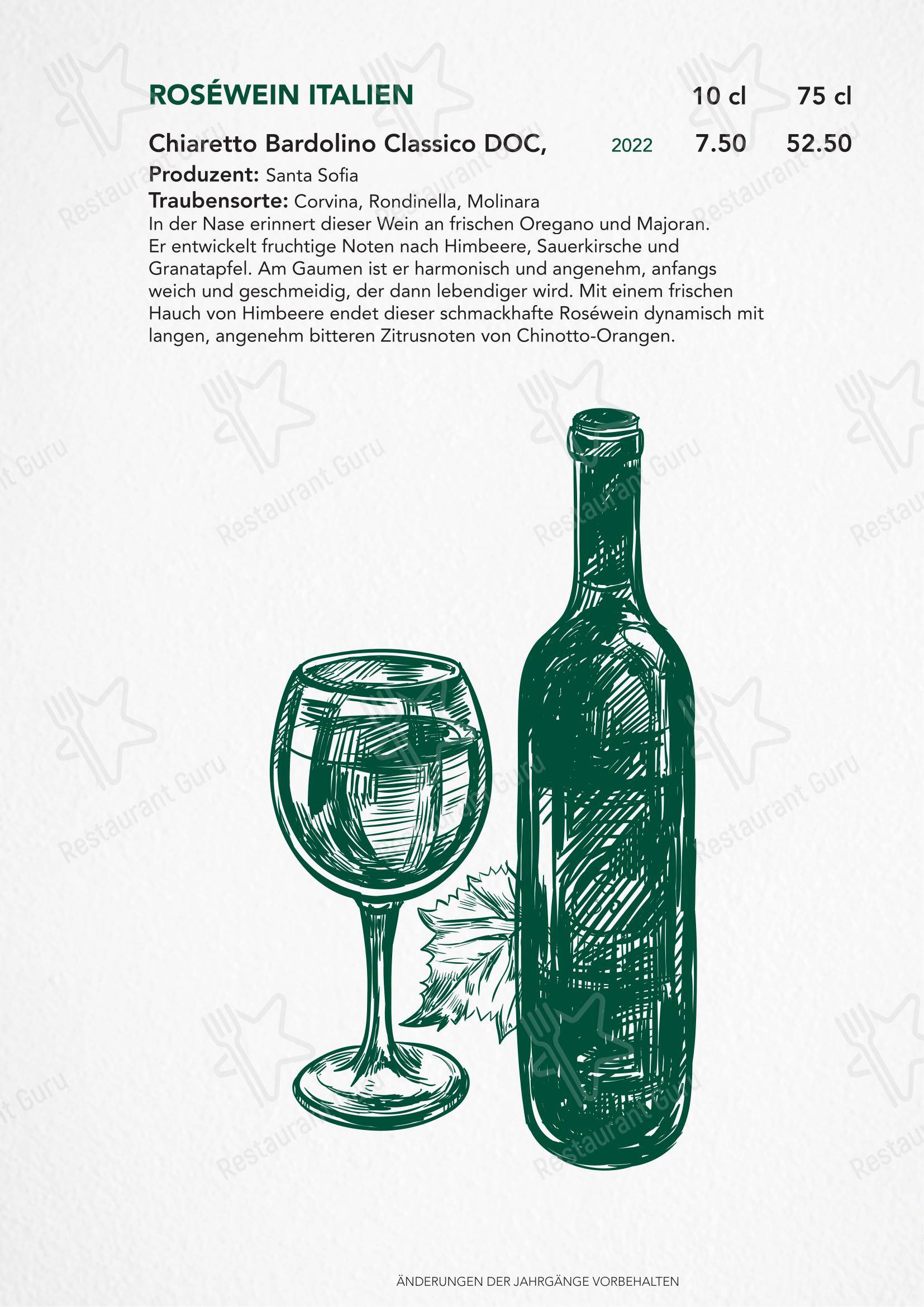 Menu di Türmli Restaurant & Pizzeria - Основное меню