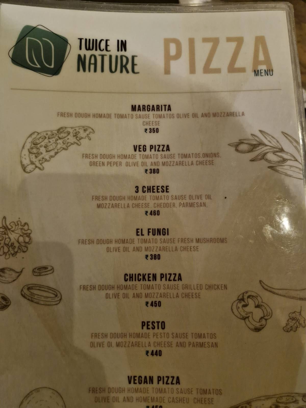 Twice In Nature menu