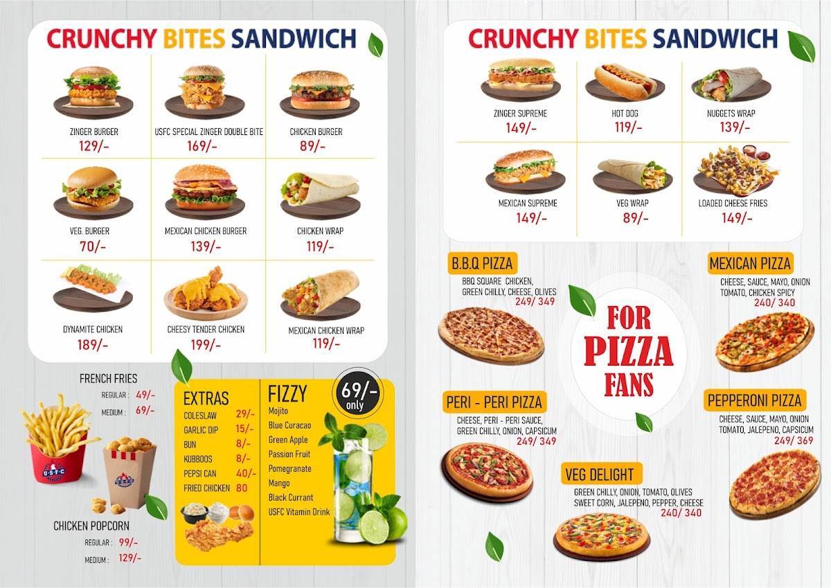 U*S*FRIED CHICKEN menu